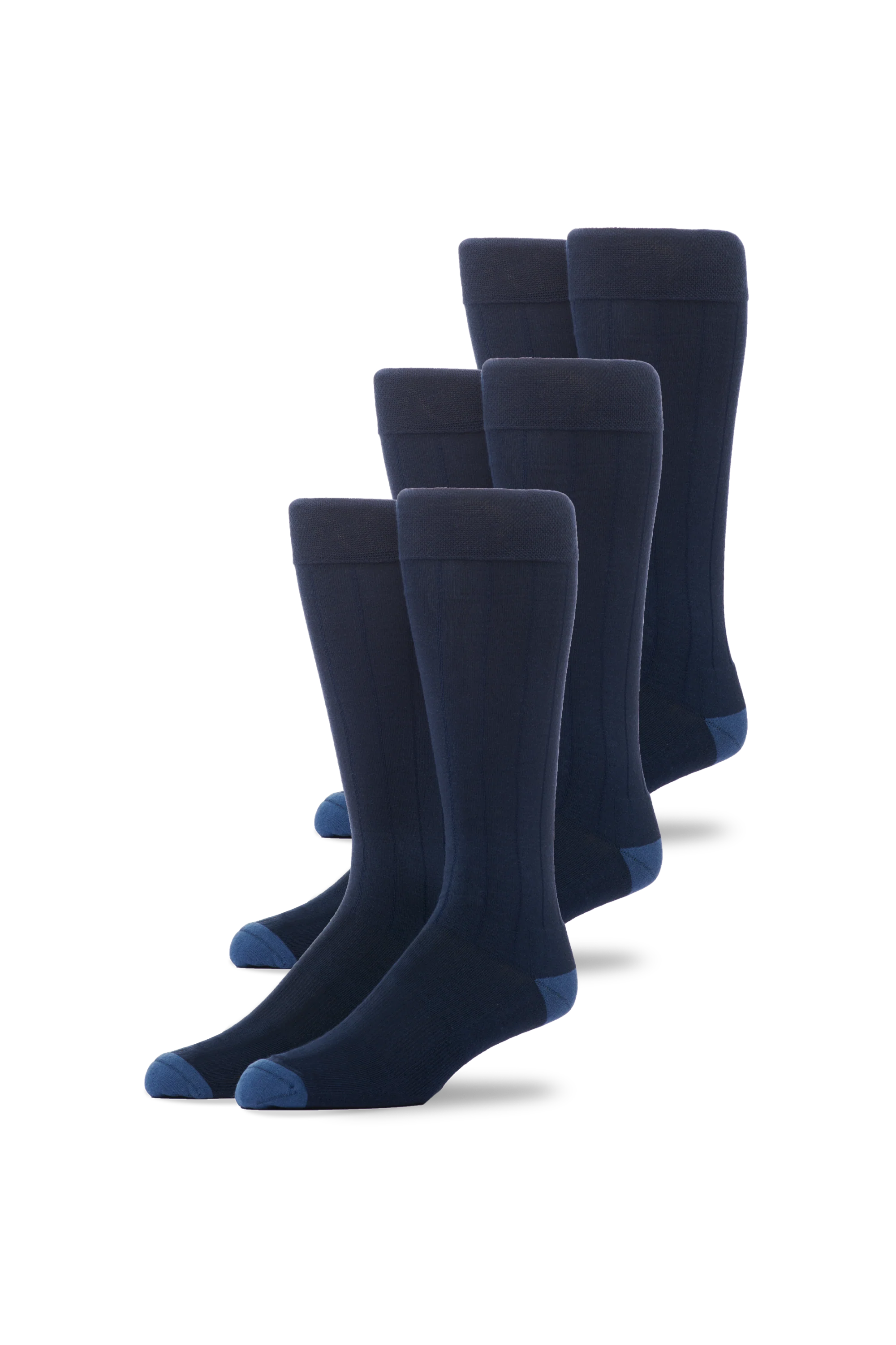 3-Pack SILVER Extended Crew Dress Sock - Image 3