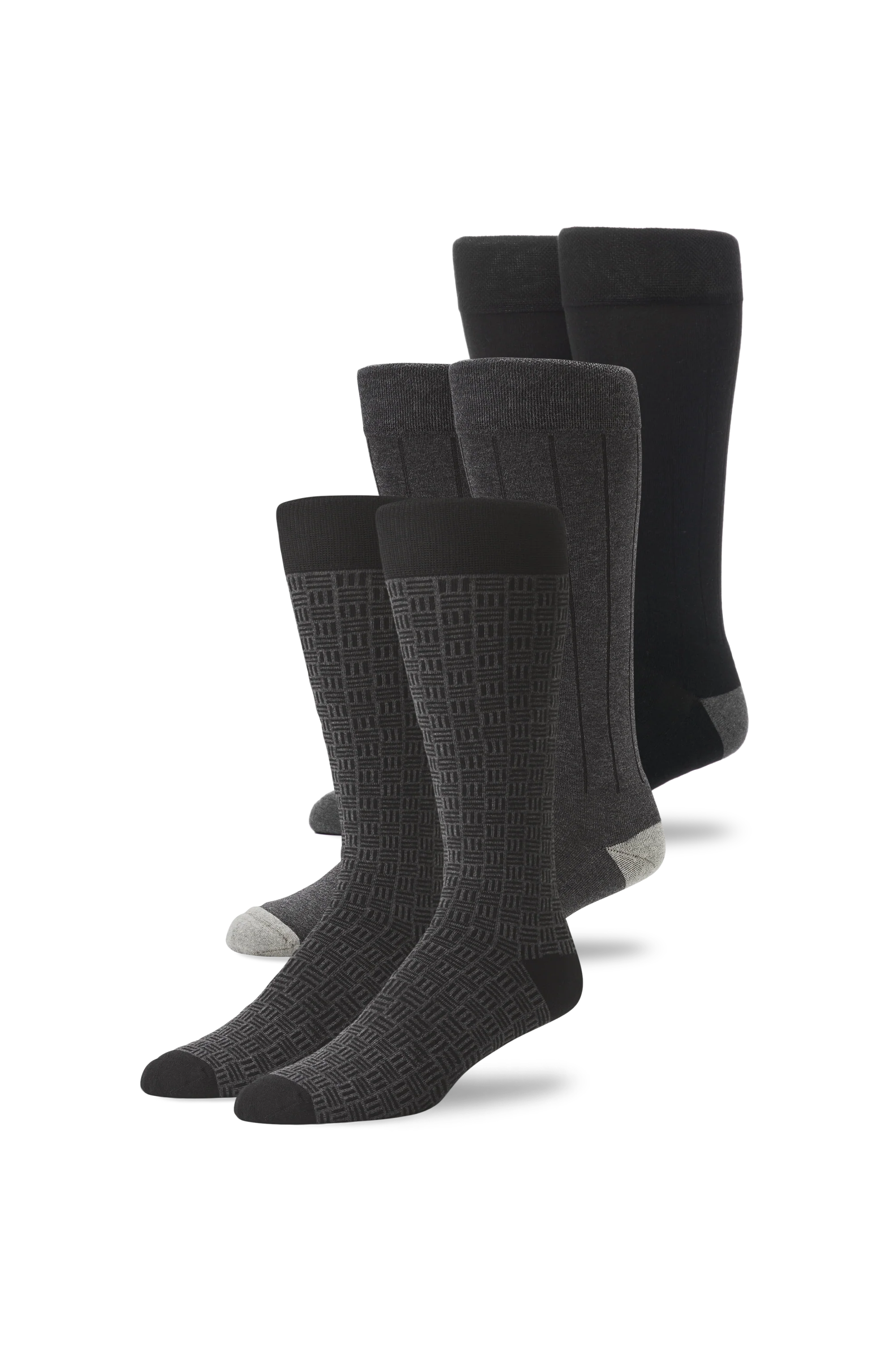3-Pack SILVER Extended Crew Dress Sock - Image 4