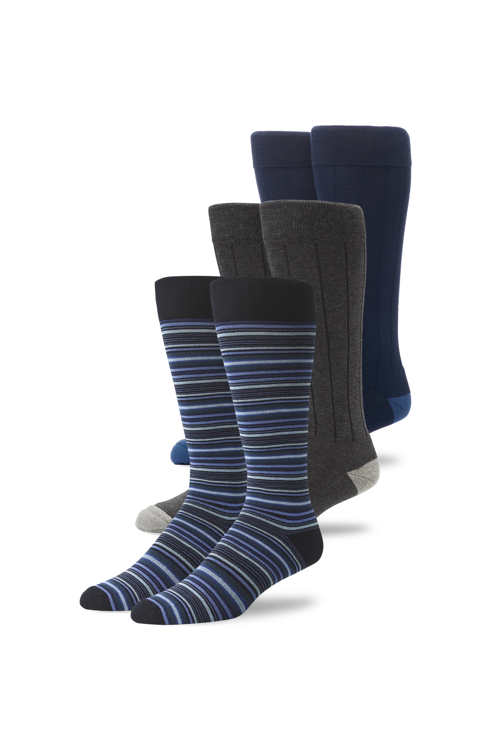 3-Pack SILVER Extended Crew Dress Sock - Image 6