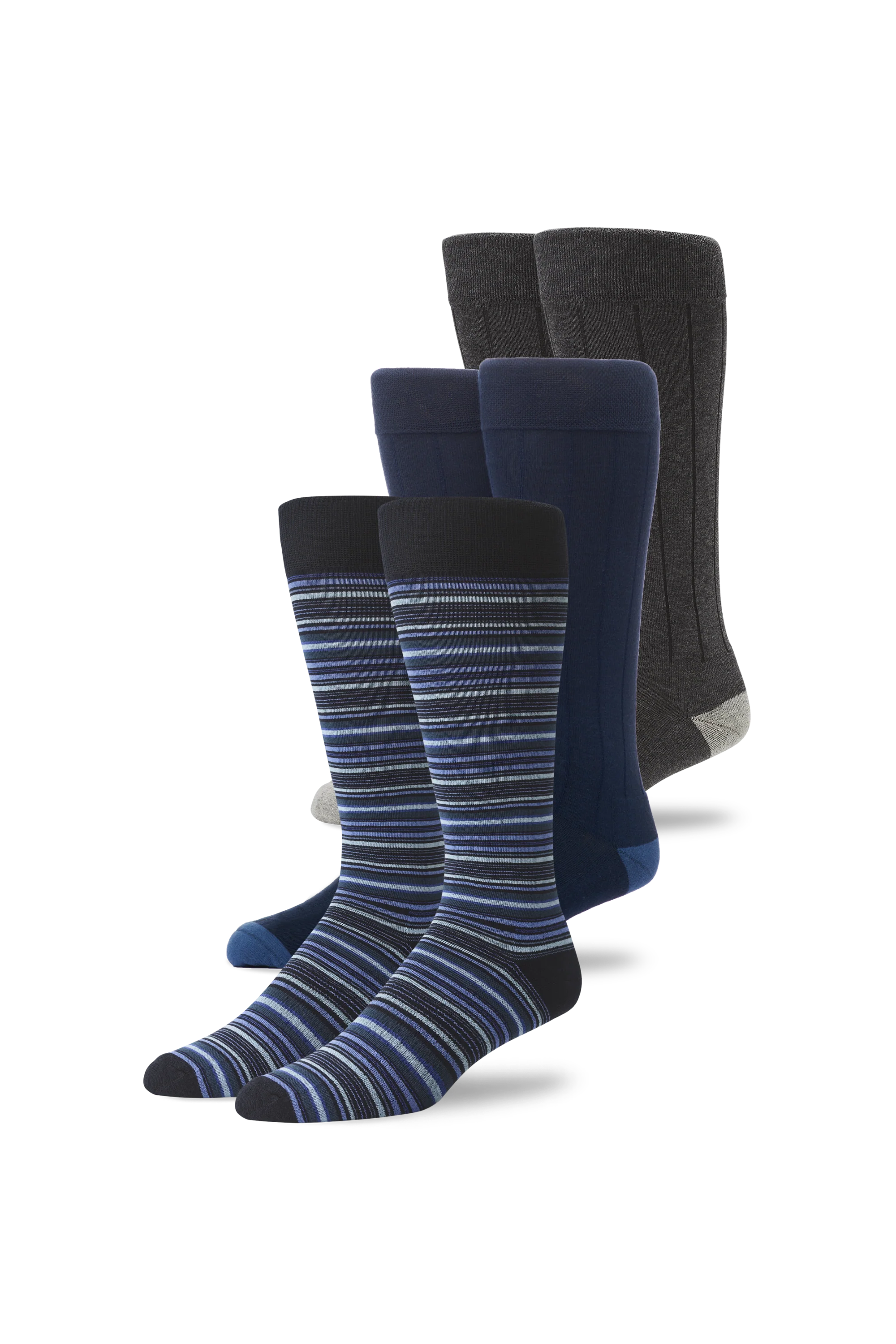 3-Pack SILVER Extended Crew Dress Sock - Image 5