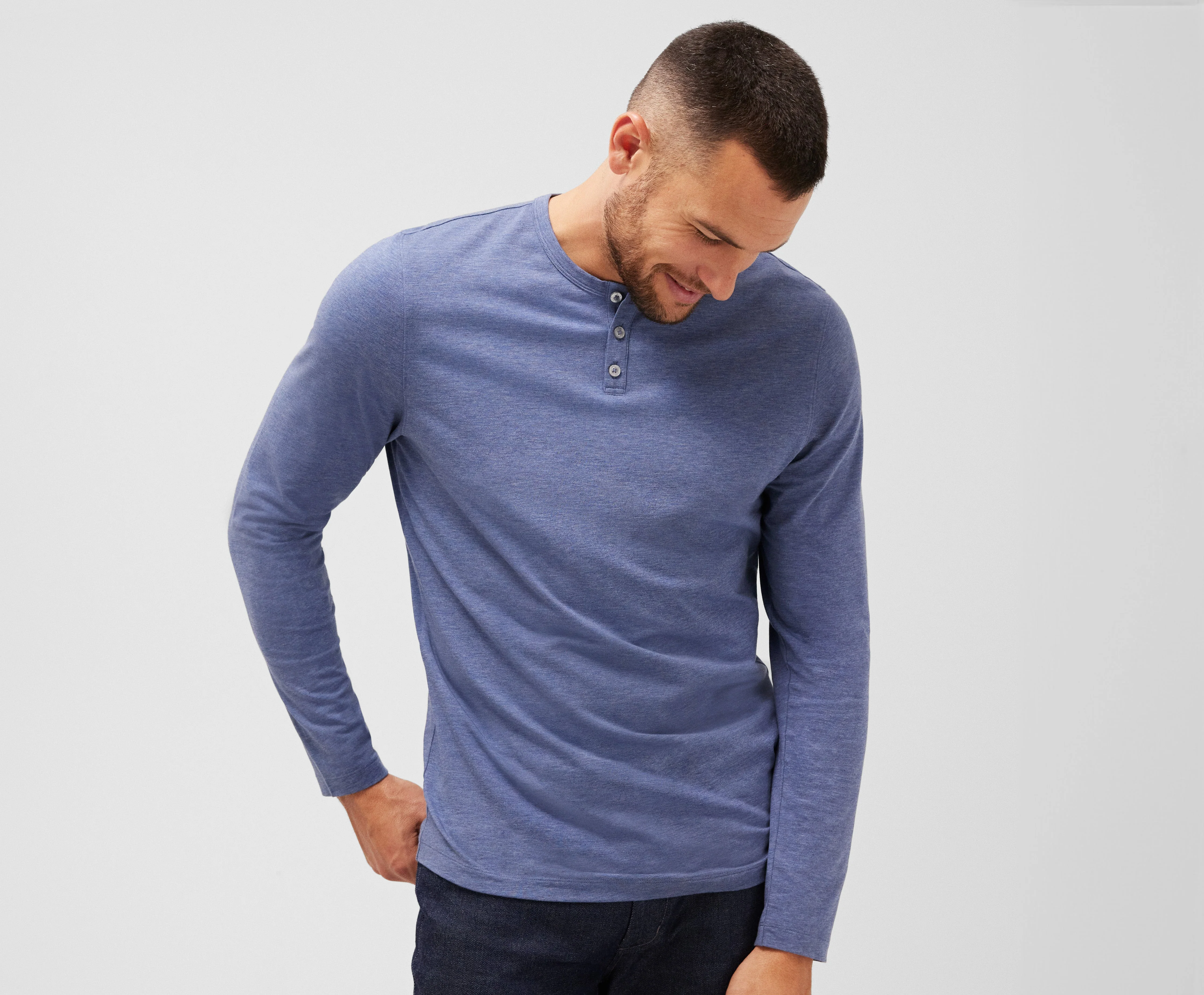 SILVER Long Sleeve Henley - Image 3
