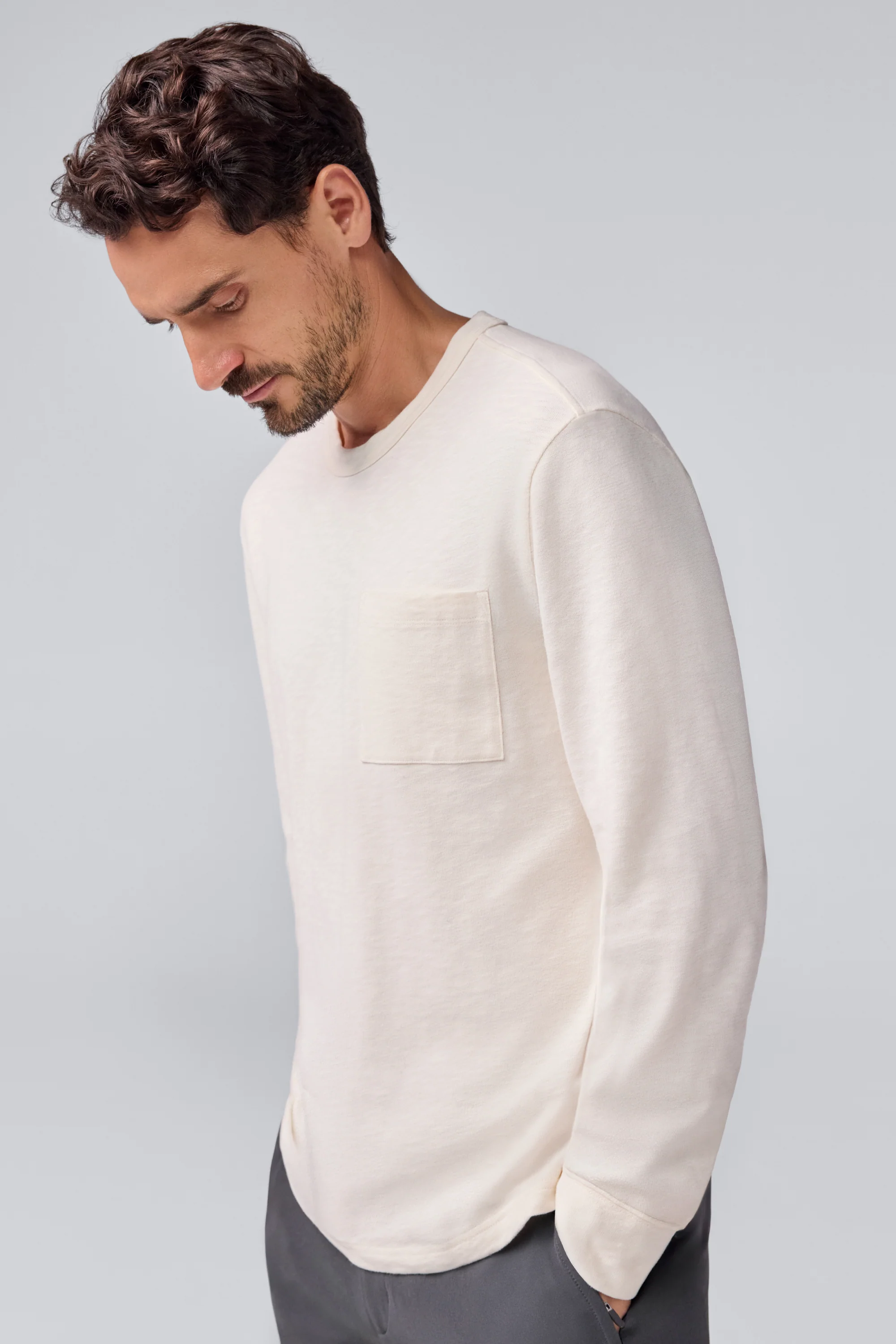 Heavyweight Slub Long Sleeve T-Shirt - Image 5