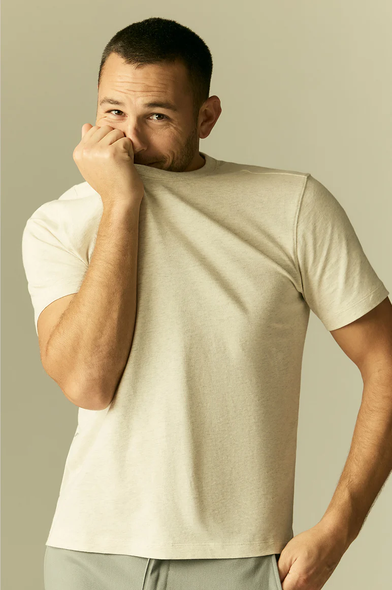 Linen Jersey Crew Neck T-Shirt - Image 3