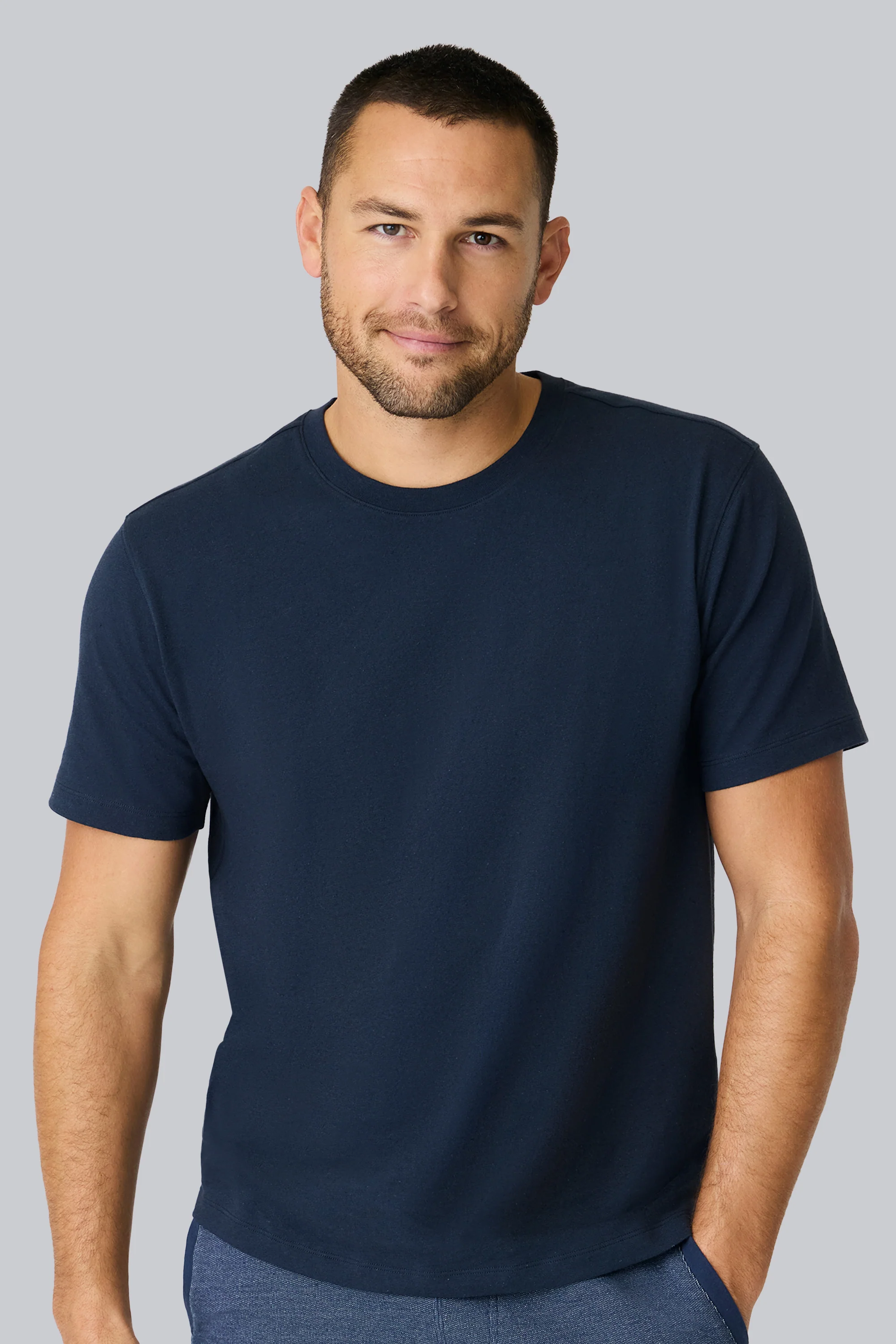 Linen Jersey Crew Neck T-Shirt - Image 4