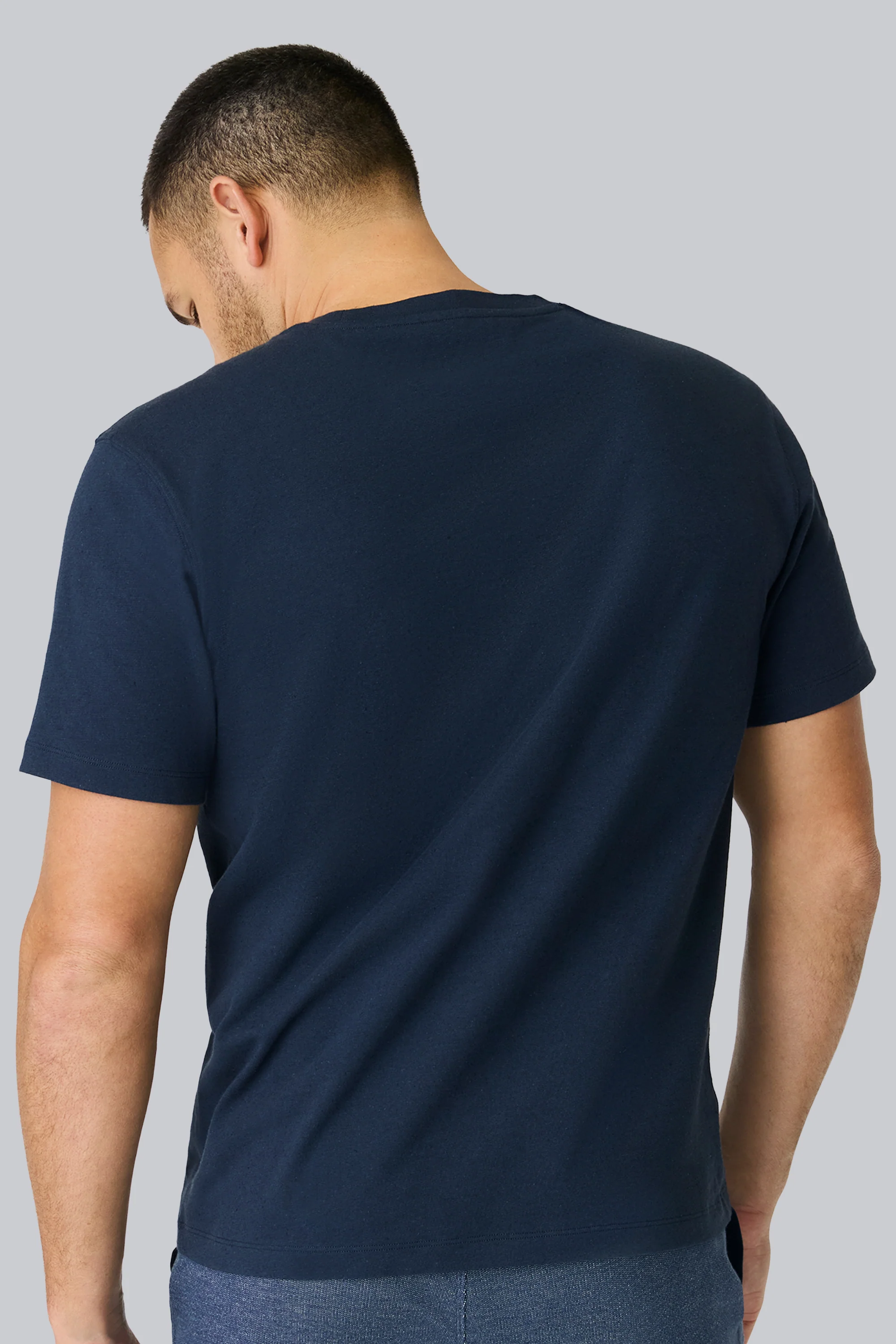 Linen Jersey Crew Neck T-Shirt - Image 6