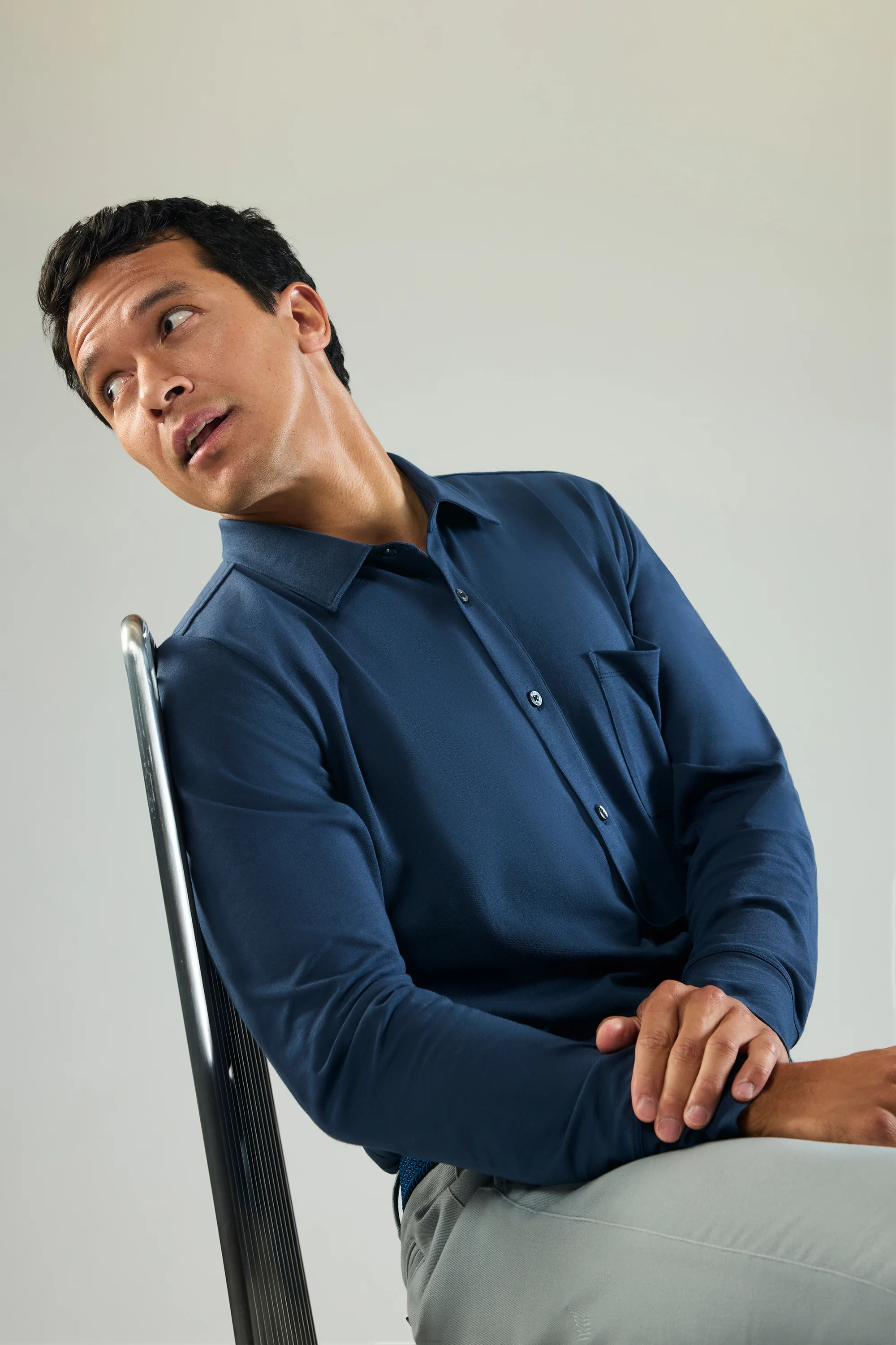 SILVER Jersey Button Up - Image 5