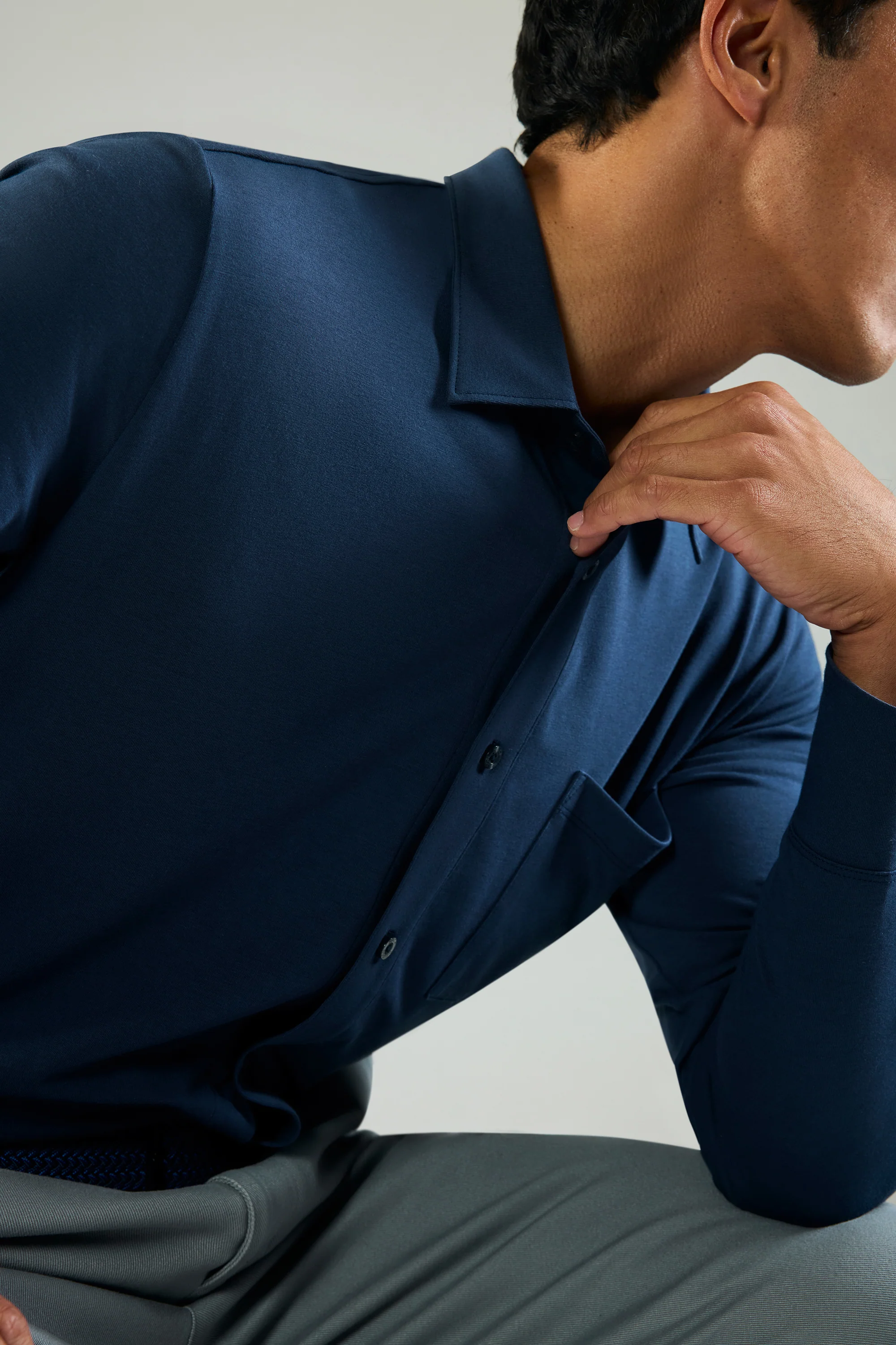 SILVER Jersey Button Up - Image 7