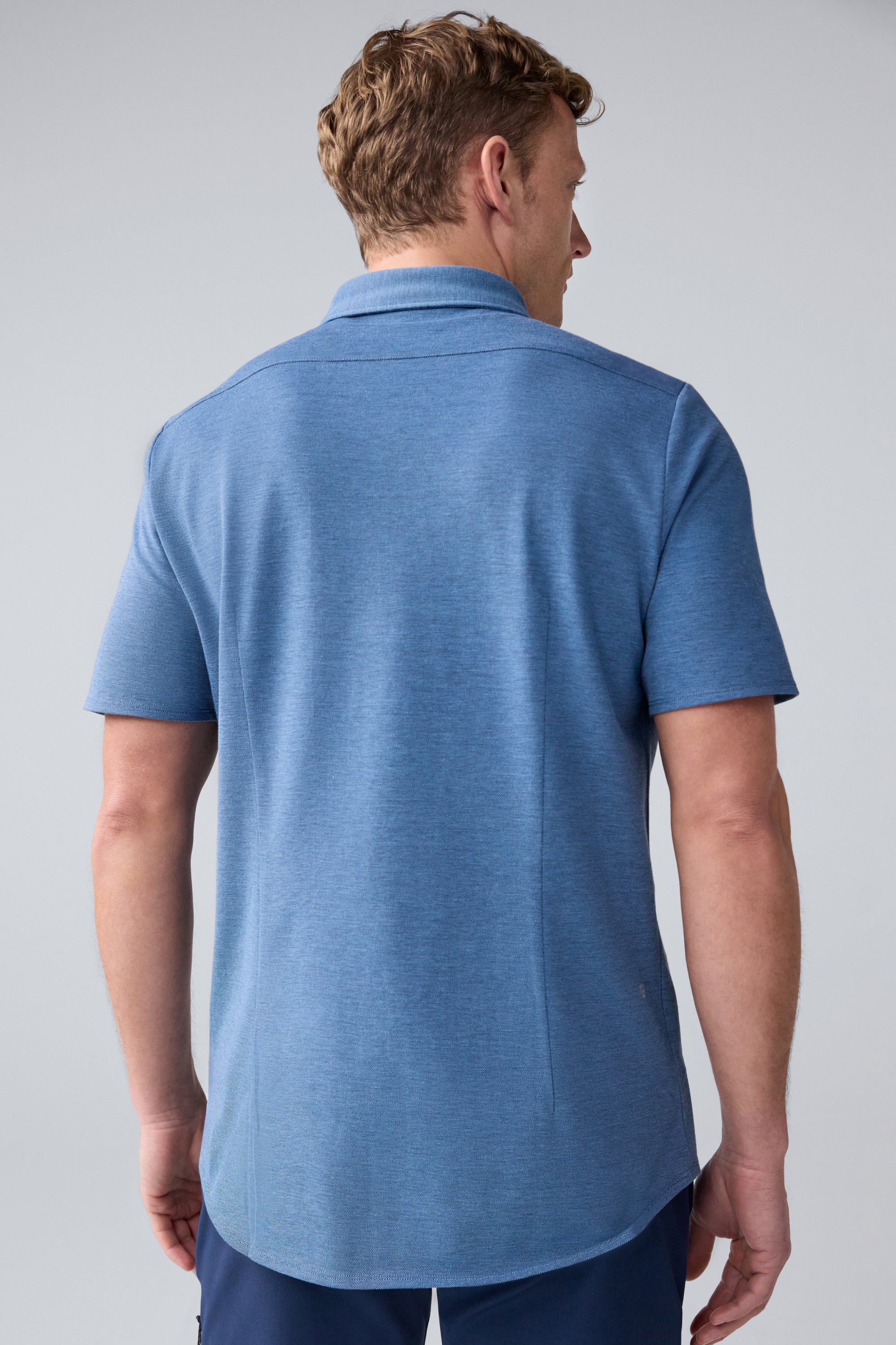 SILVER Pique Short Sleeve Button Up - Image 5