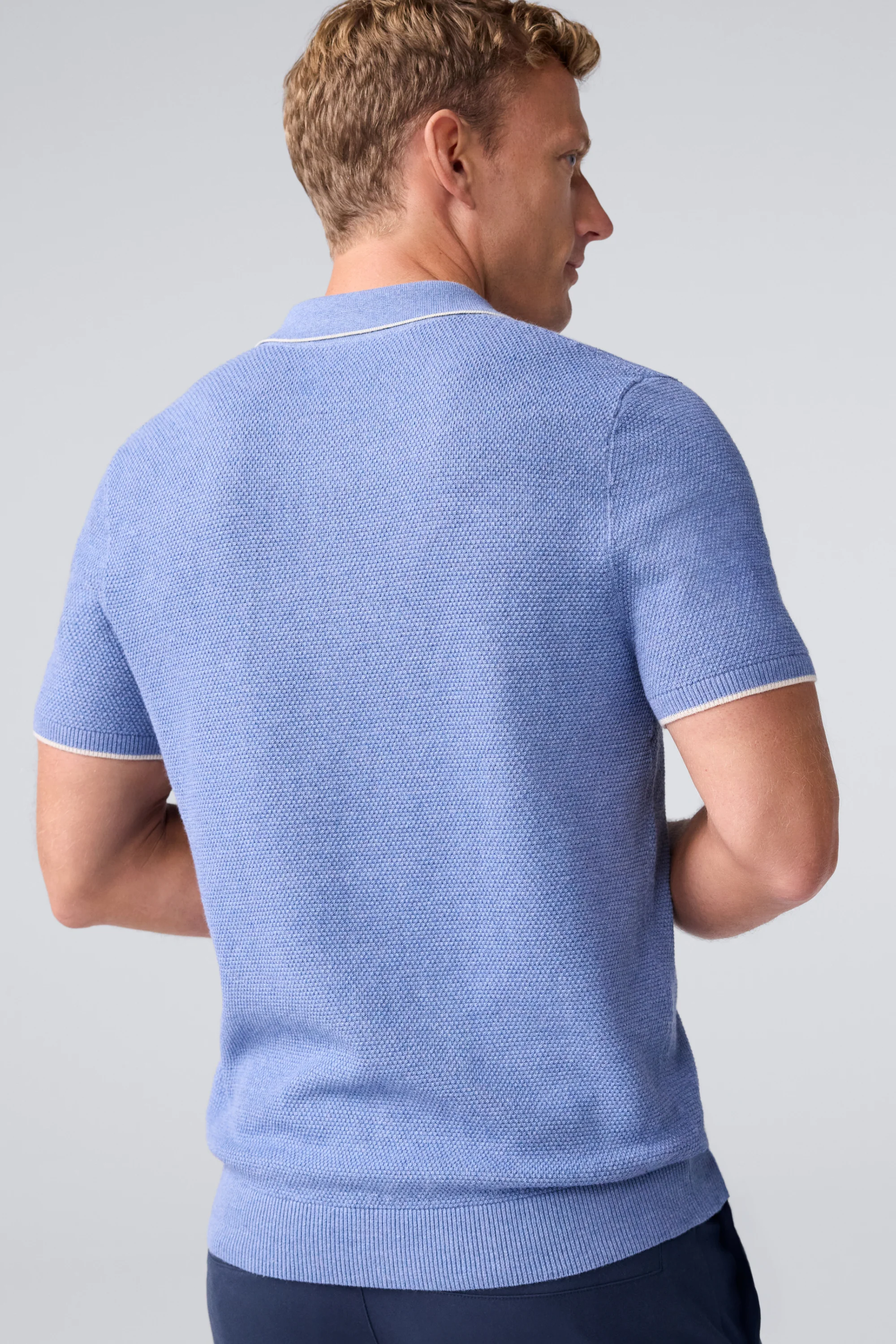 Tech Linen Button Up Sweater Polo - Image 5