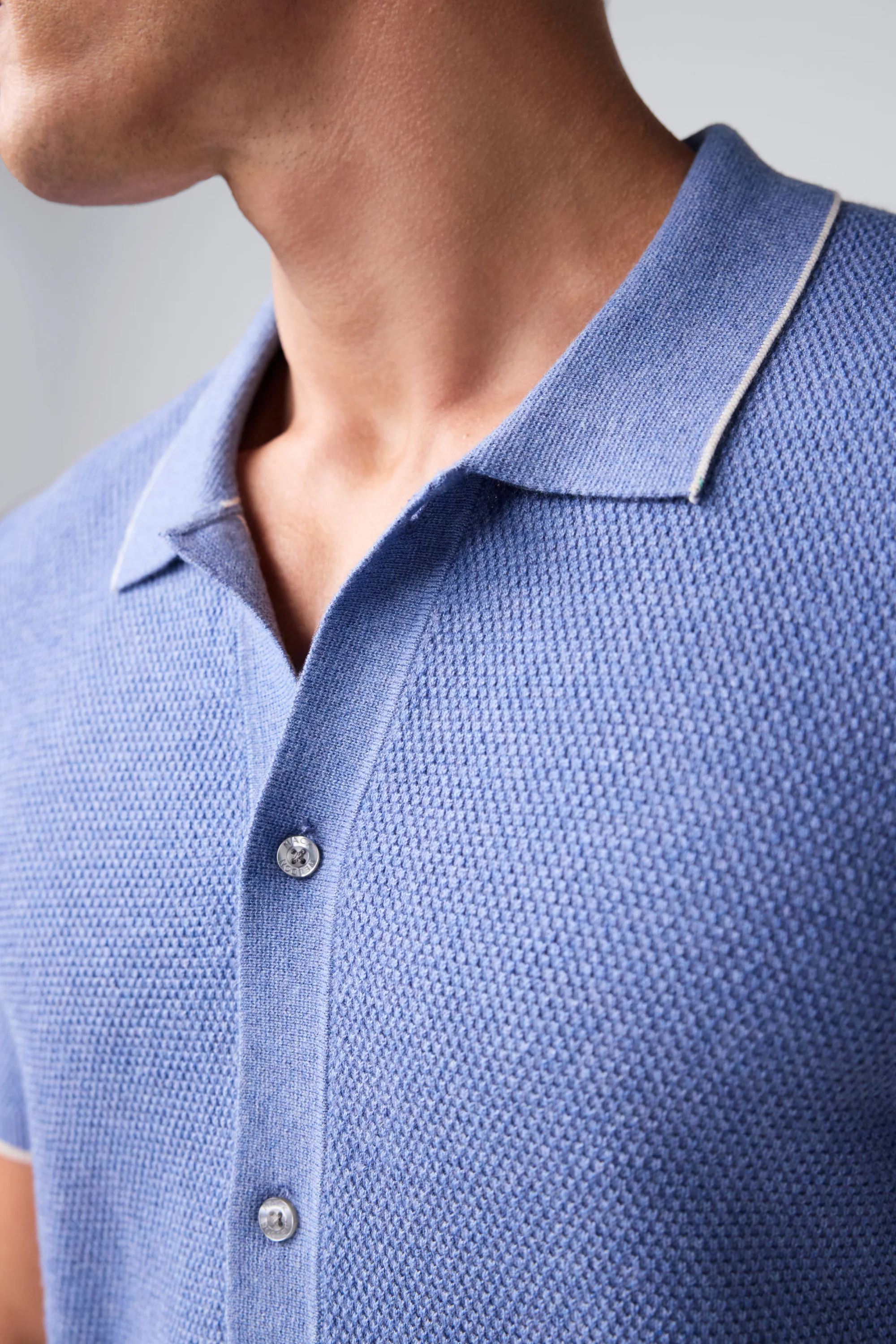 Tech Linen Button Up Sweater Polo - Image 6