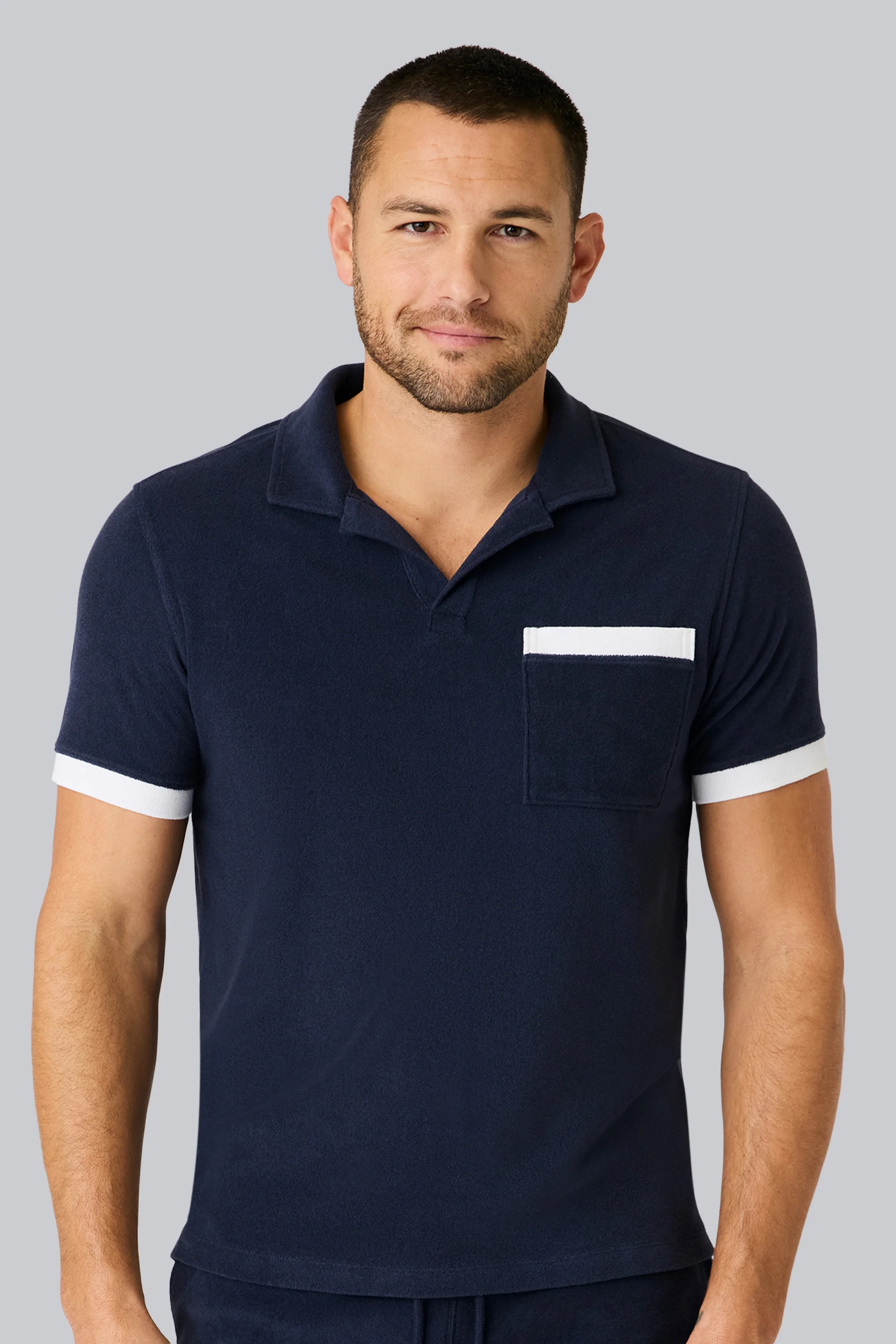 Terry Cloth Johnny Collar Polo - Image 5