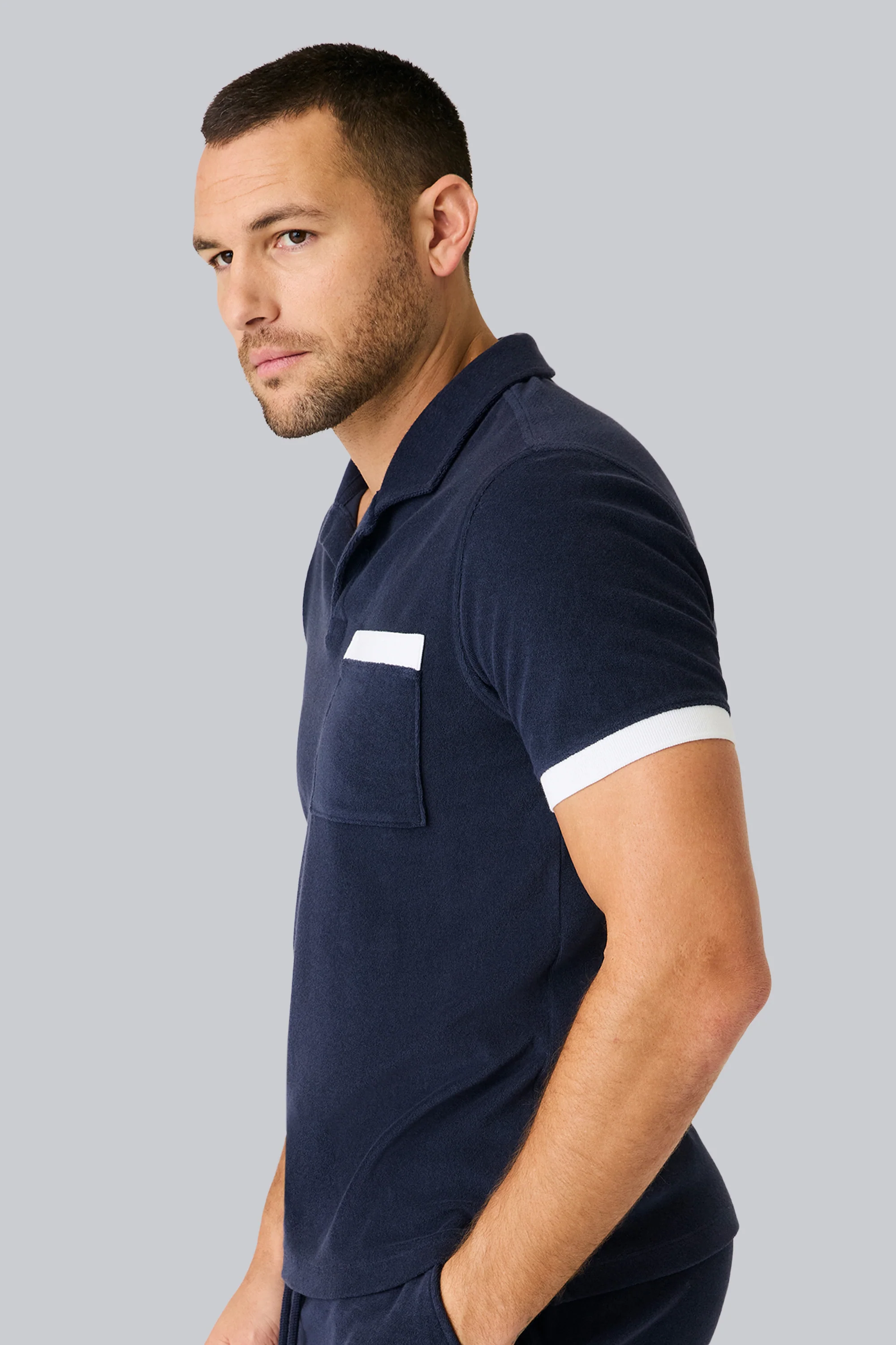 Terry Cloth Johnny Collar Polo - Image 6