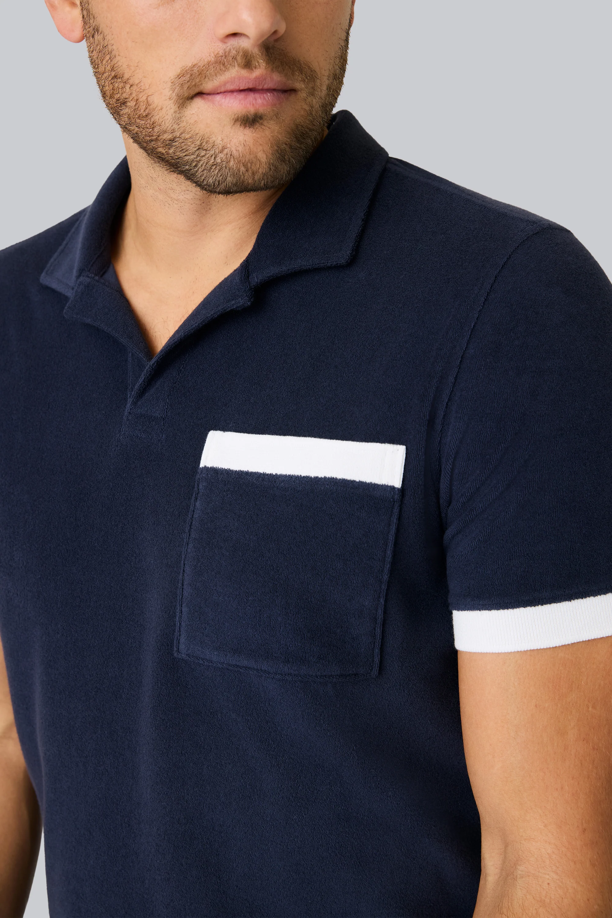 Terry Cloth Johnny Collar Polo - Image 8
