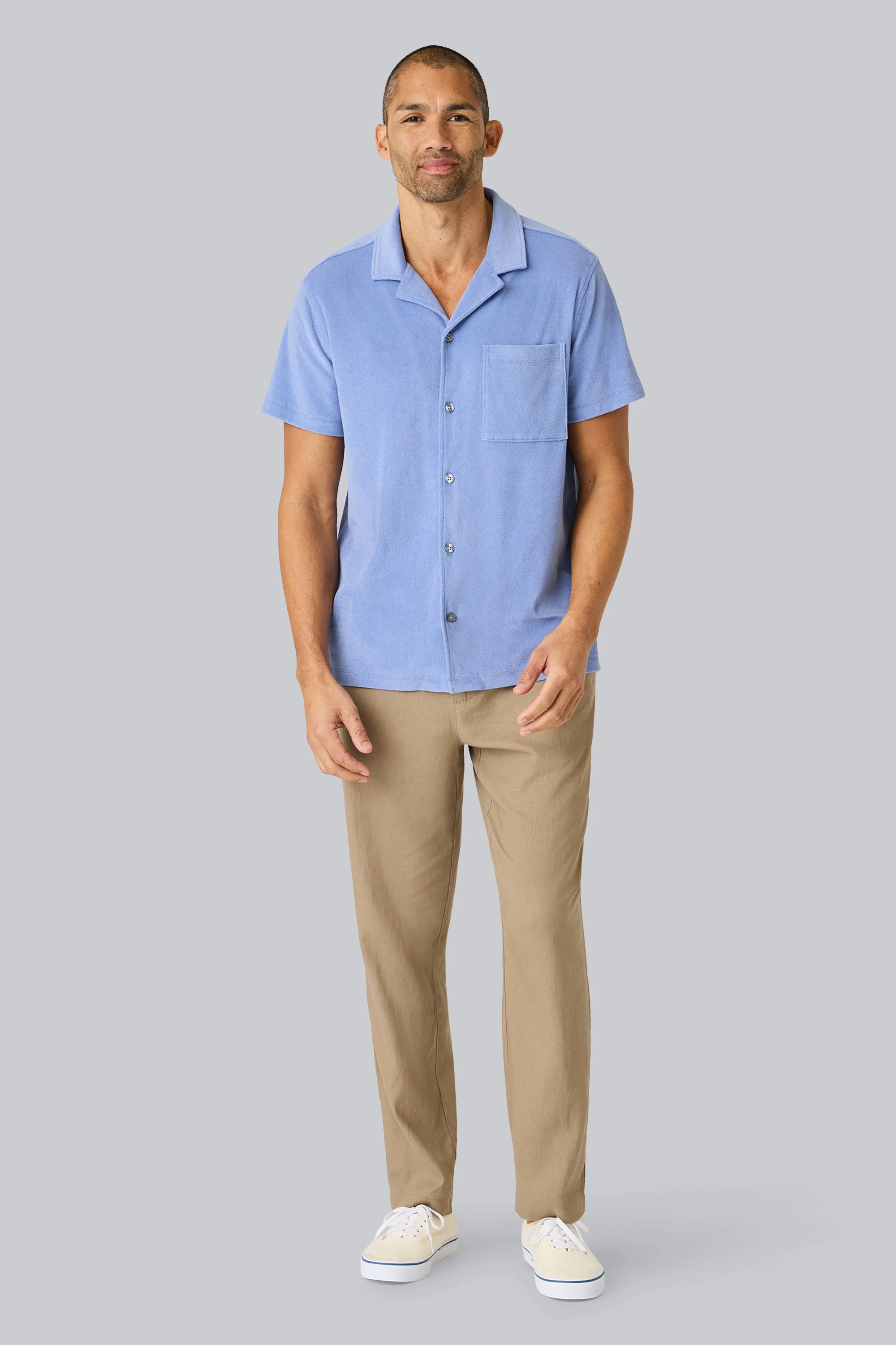 Terry Cloth Short Sleeve Button Up - Image 4